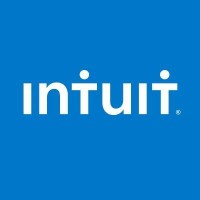 The logo for Intuit. There are white letters spelling Intuit with a blue background.